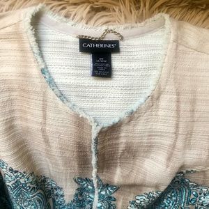 Catherine’s Turquoise Blue Paisley Jacket Size 0X (14/16W)